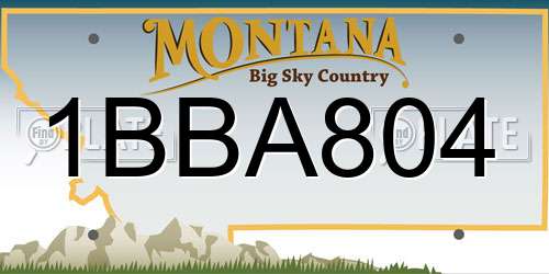 1BBA804 Montana License Plate