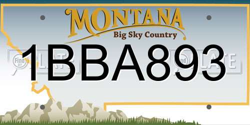 1BBA893 Montana License Plate