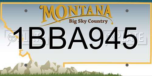 1BBA945 Montana License Plate