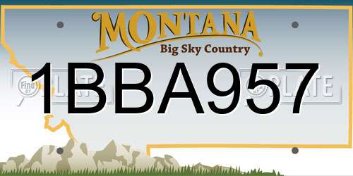 1BBA957 Montana License Plate