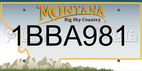 1BBA981 Montana License Plate
