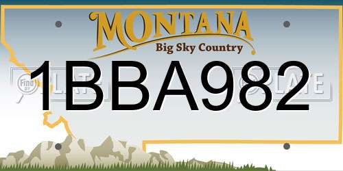 1BBA982 Montana License Plate