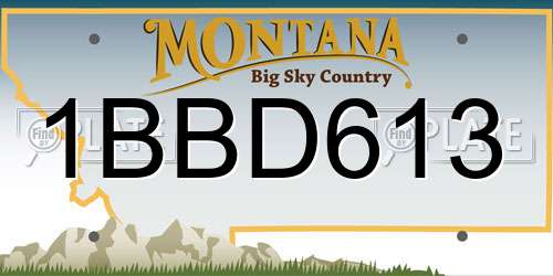 1BBD613 Montana License Plate