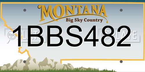 1BBS482 Montana License Plate
