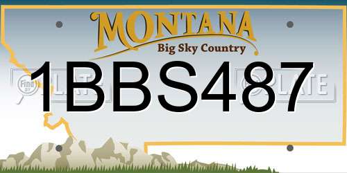 1BBS487 Montana License Plate