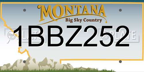 1BBZ252 Montana License Plate