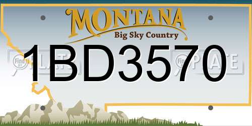 1BD3570 Montana License Plate