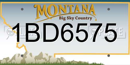 1BD6575 Montana License Plate