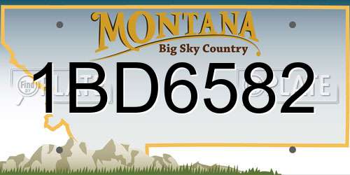 1BD6582 Montana License Plate