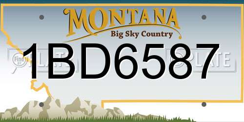 1BD6587 Montana License Plate