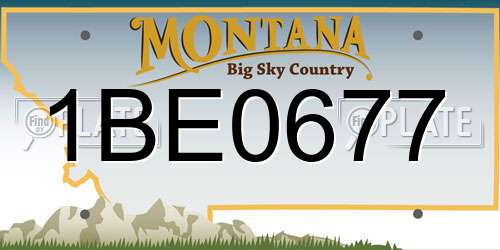 1BE0677 Montana License Plate