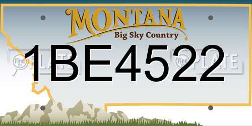 1BE4522 Montana License Plate