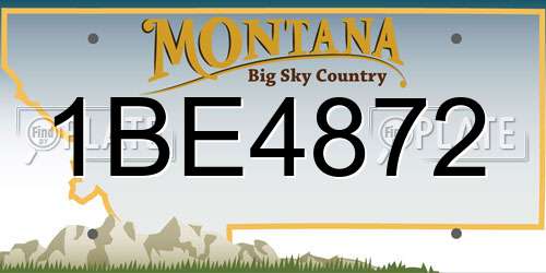 1BE4872 Montana License Plate