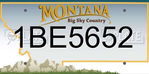 1BE5652 Montana License Plate