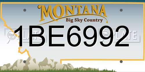 1BE6992 Montana License Plate