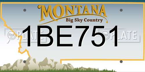 1BE751 Montana License Plate