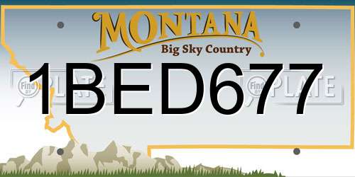 1BED677 Montana License Plate