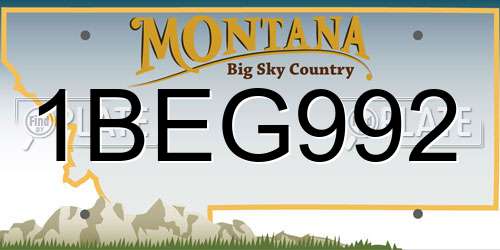 1BEG992 Montana License Plate