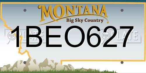 1BEO627 Montana License Plate