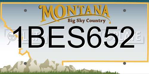 1BES652 Montana License Plate