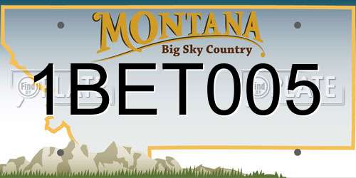 1BET005 Montana License Plate