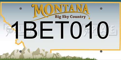 1BET010 Montana License Plate