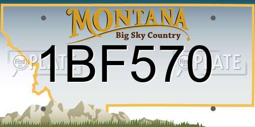 1BF570 Montana License Plate
