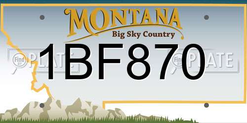 1BF870 Montana License Plate