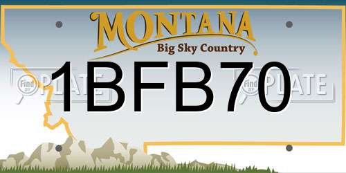 1BFB70 Montana License Plate