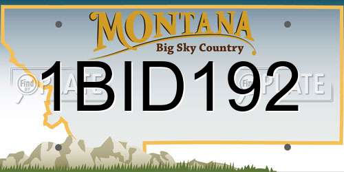 1BID192 Montana License Plate