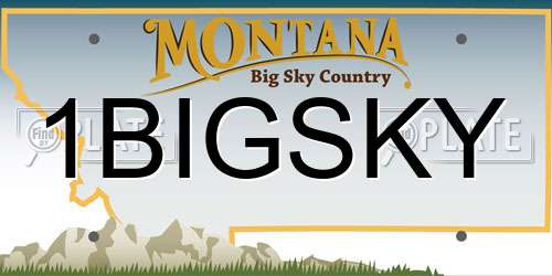 1BIGSKY Montana License Plate