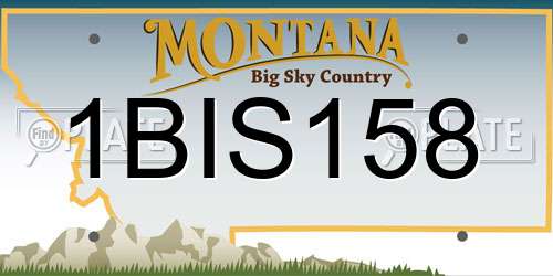 1BIS158 Montana License Plate