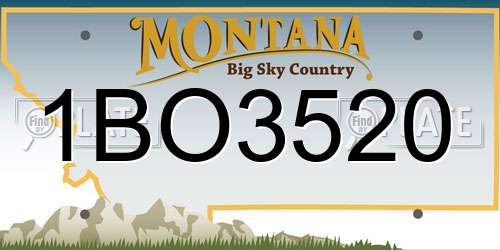 1BO3520 Montana License Plate