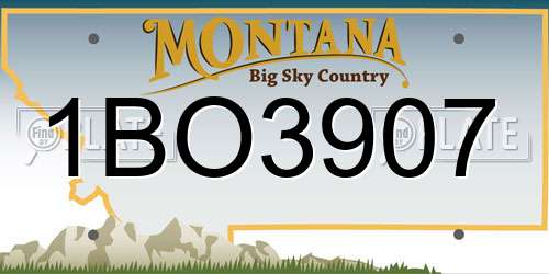 1BO3907 Montana License Plate