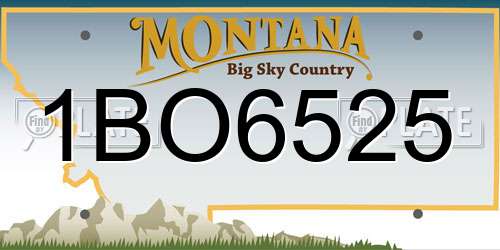 1BO6525 Montana License Plate