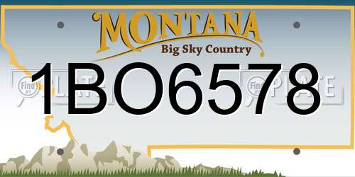 1BO6578 Montana License Plate