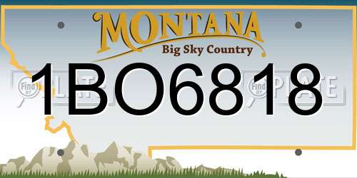 1BO6818 Montana License Plate