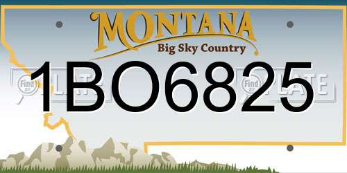 1BO6825 Montana License Plate