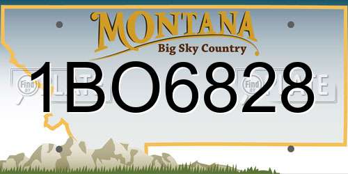 1BO6828 Montana License Plate