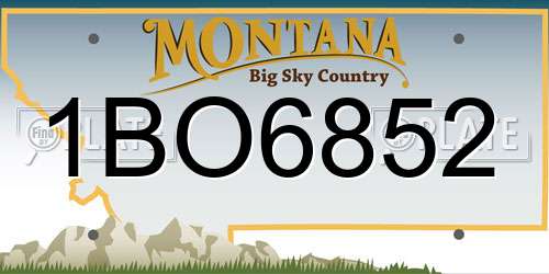1BO6852 Montana License Plate