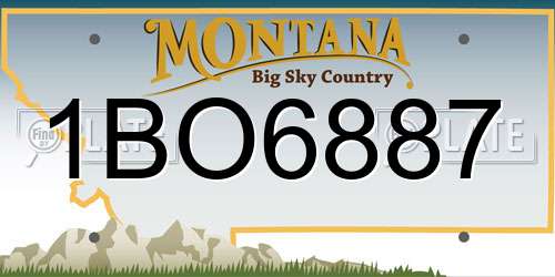 1BO6887 Montana License Plate