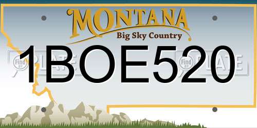 1BOE520 Montana License Plate