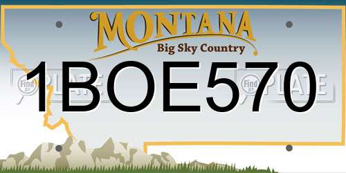1BOE570 Montana License Plate