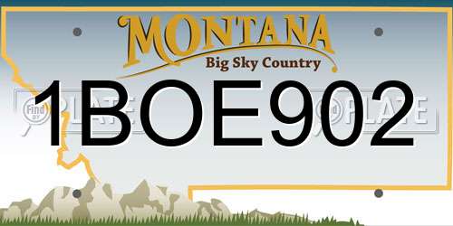 1BOE902 Montana License Plate