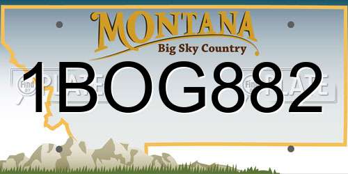 1BOG882 Montana License Plate