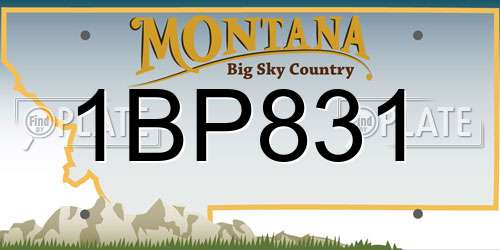 1BP831 Montana License Plate