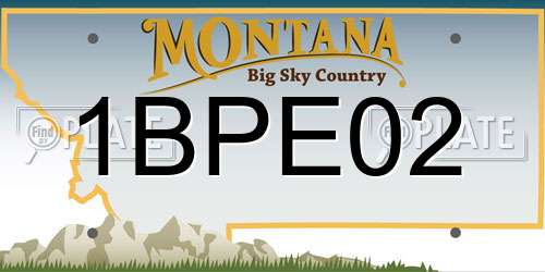 1BPE02 Montana License Plate