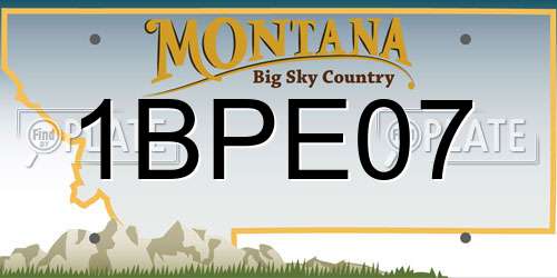 1BPE07 Montana License Plate