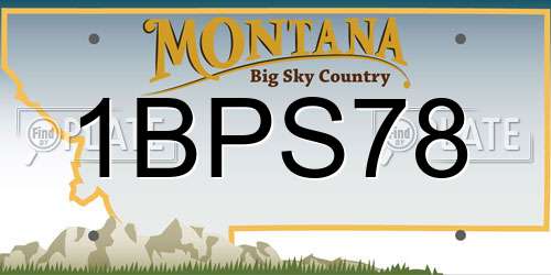 1BPS78 Montana License Plate