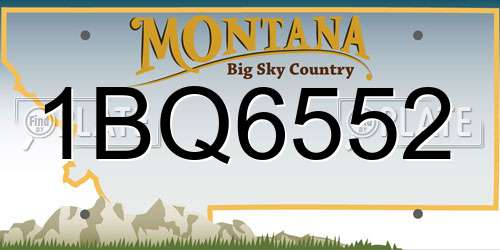 1BQ6552 Montana License Plate